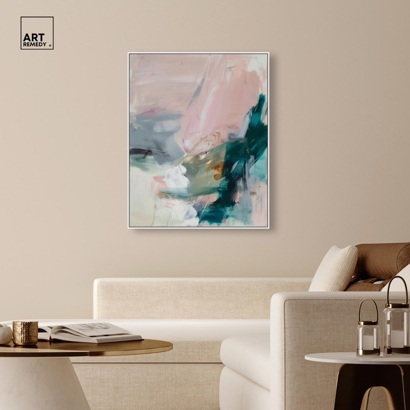 Décoration murale pour chambre à coucher Soft Storm II par Art Remedy, cadre blanc, 36 x 45, H 46 po x l 37 po, Cadre blanc