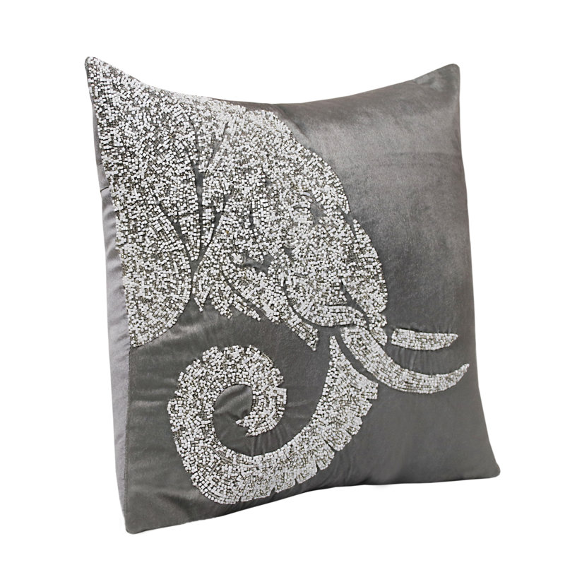 Housse de coussin carré en mélange de polyester, Housse de coussin seulement - sans coussin