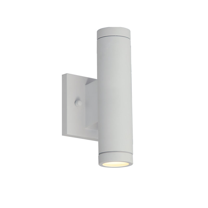 Applique murale d'extérieur à DEL intégrée à 2 ampoules H 9,5 po Aolany, Blanc