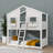 Twin-On-Twin House-Style Bunk Bed Fully Equipped With Roof, Window, Door, Safety Guardrails, And Ladder-352034357