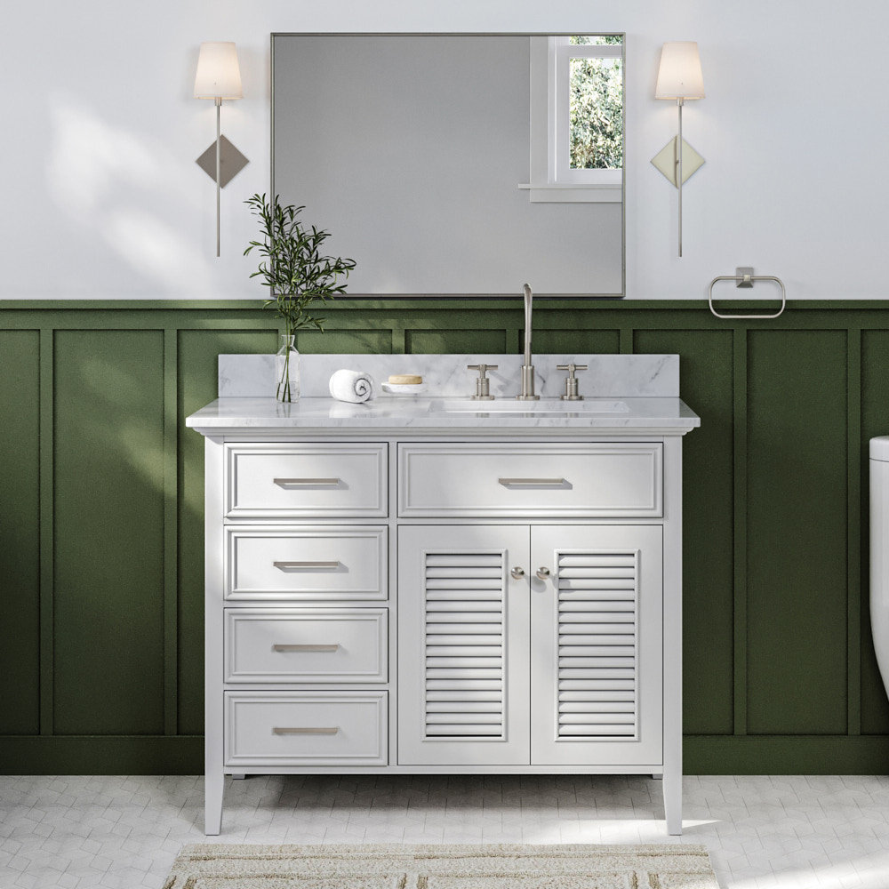 43'' Single Bathroom Vanity, Right, White