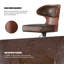 Bar Stools Set of 2 Seat Adjustable Height 62.2-85.1cm Bentwood Swivel Barstools with Back & Footrest - PU Leather Upholstered Bar Chair for Bar, Kitchen, Dining Room-529745437-529745439-522226692