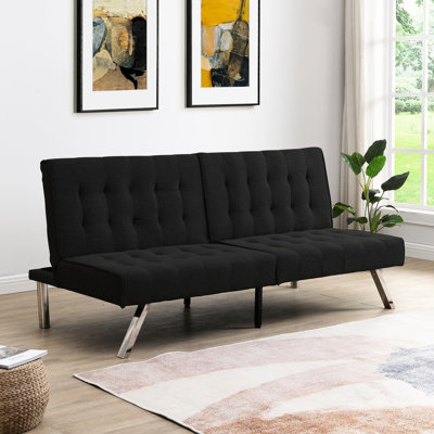 Multifunctional Bed In Black With Wood Frame And Breathable Stainless Leg For Easy Maintenance