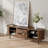 Mid-Century Modern TV Stand, Minimalist Wood Media Console with Roller Shutter Door-1678793217-1684980313