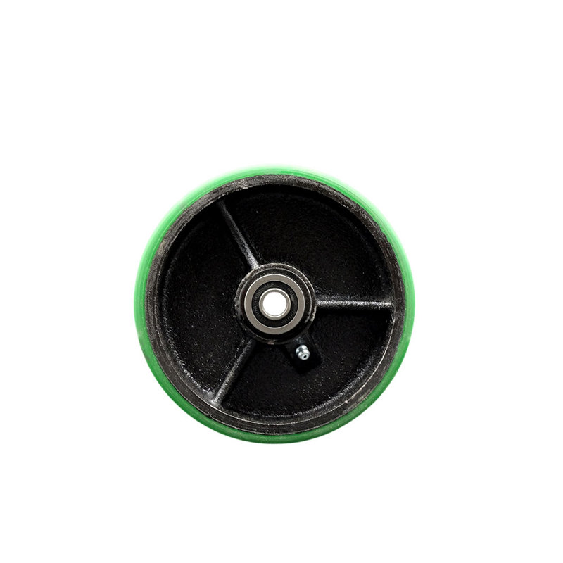 Poly vert sur roue en fonte