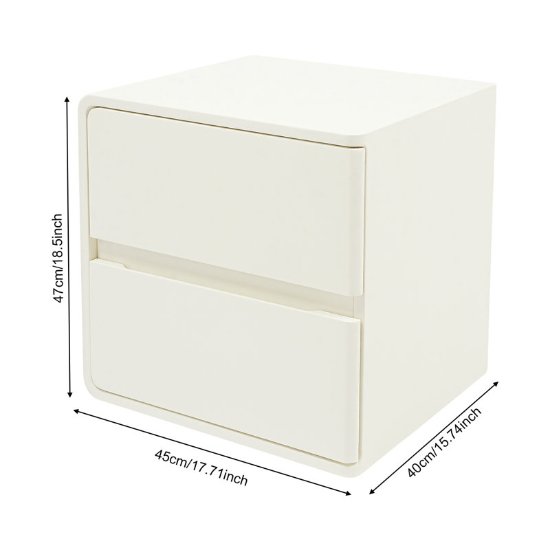 17.7" W Upholstered 2-Drawer Nightstand, Fully Assembled Modern Bedside Table (Right Hand)