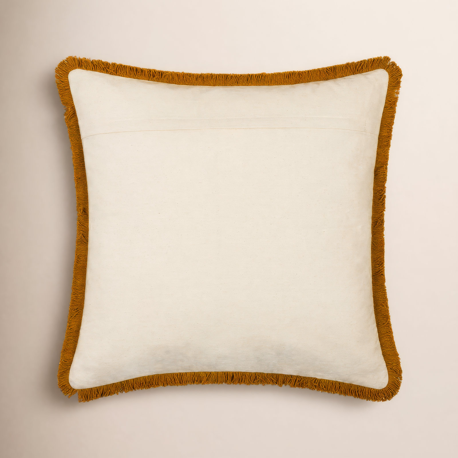 Kava Fringed Cotton Throw Pillow, Rust, 20" x 20", No Fill