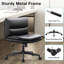 Chaise de bureau sans accoudoirs avec roulettes et siège large rembourré en polyuréthane-320294504