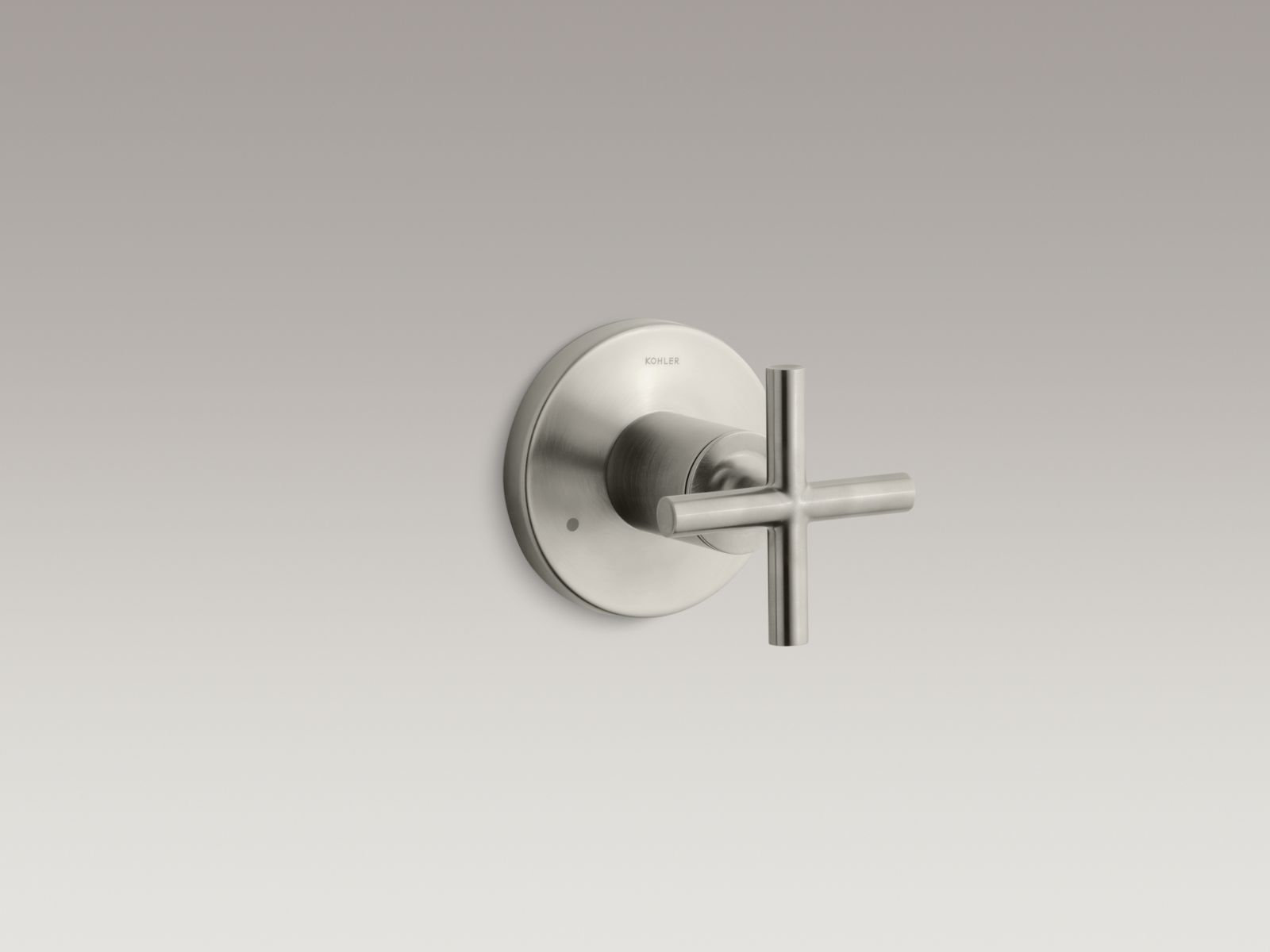 Purist Transfer Valve Trim with Cross Handle, Vibrant Brushed Nickel