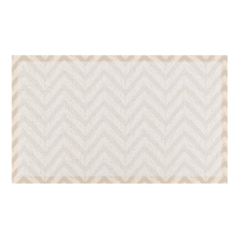 Beige Chevrons Doormat - All-Weather