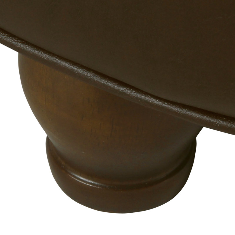 Lona Faux Leather Ottoman, Lona Brown Faux Leather