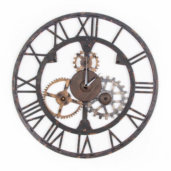 32 Rotating Gears Wall Clock. Industrial Wall Clock. Large