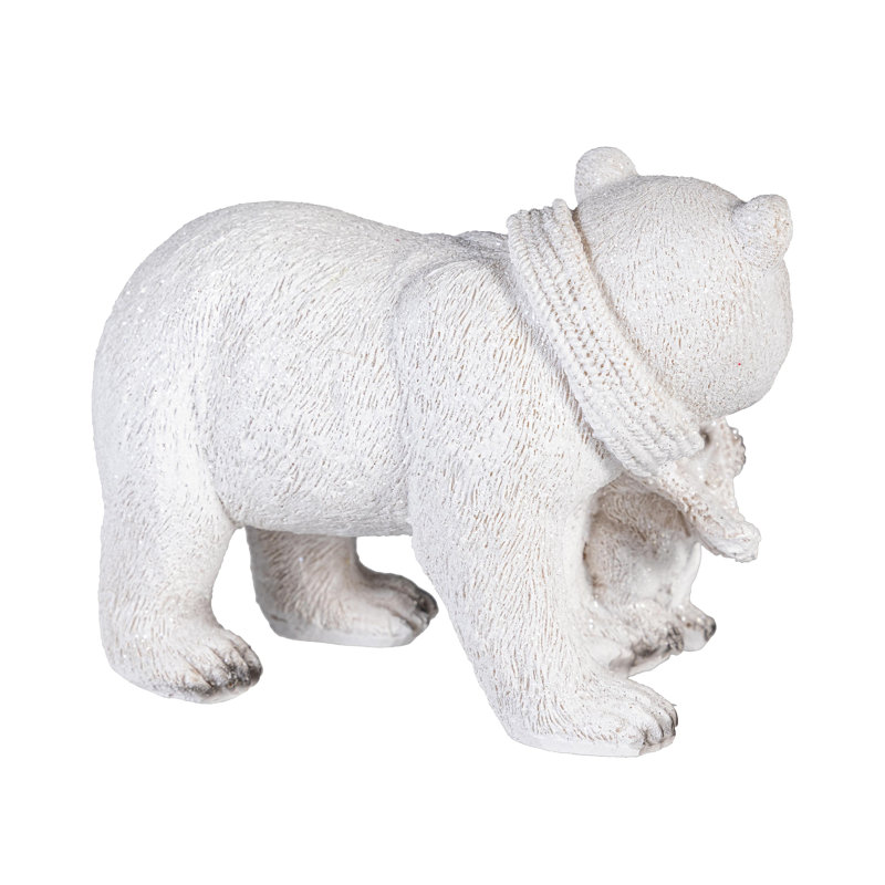 Ours polaire en résine, 6,5 po