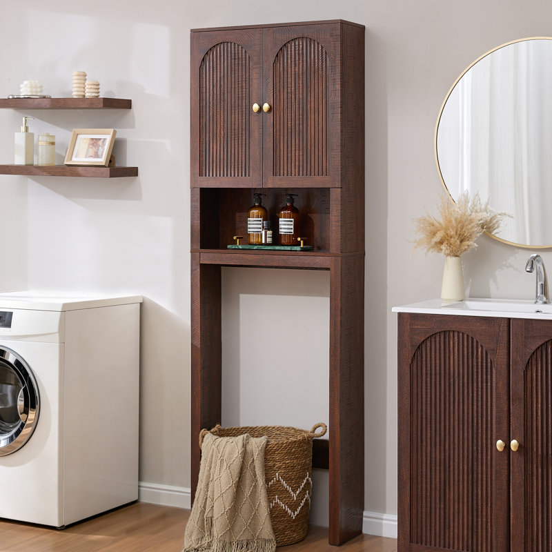 Armoire de rangement autoportante moderne pour salle de bain H 72 po Modern, Brun