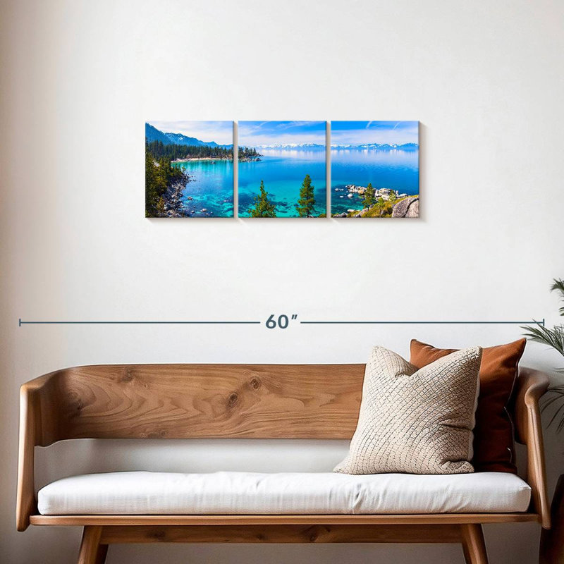 Lake Tahoe Tranquility 3 pièces, H 12 po x l 38 po x P 1,25 po