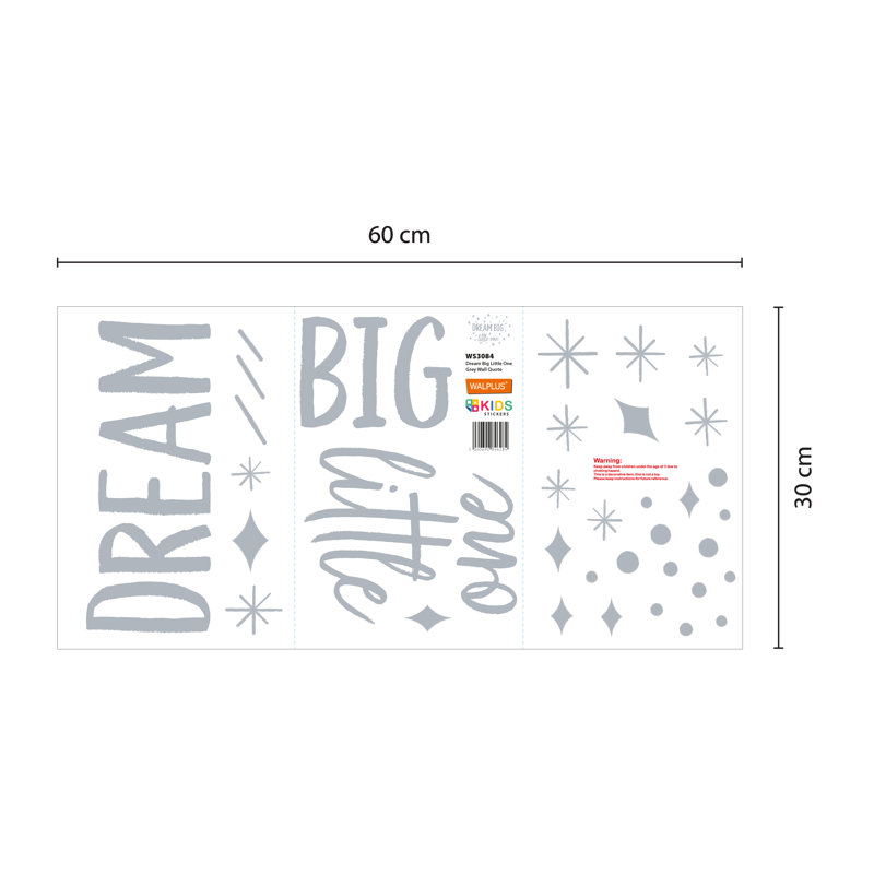 Adhésif décoratif « Dream Big Little One », Gris