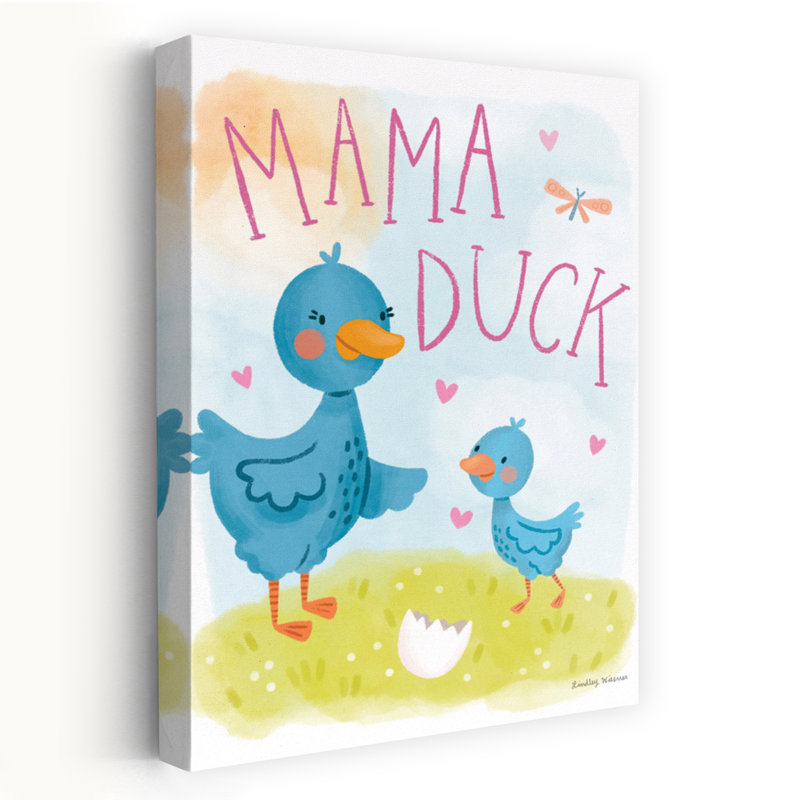 «Farm Family I Abstract Contemporary Duck Landscape Nature Art», H 60 po x l 40 po