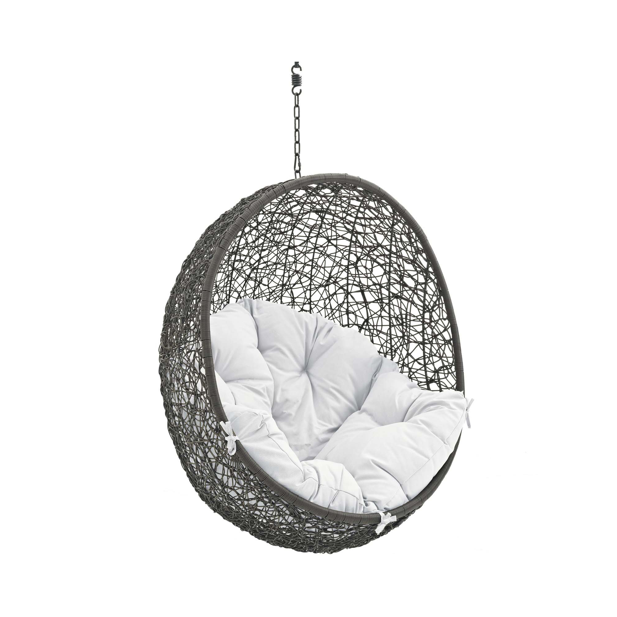Modway Hide Outdoor Patio Swing Chair Without Stand, Gray/White