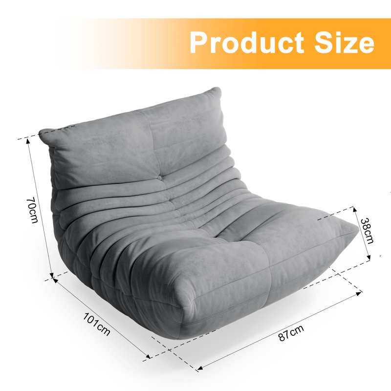 Méridienne à billes 32 po Monett, Microfibre gris foncé