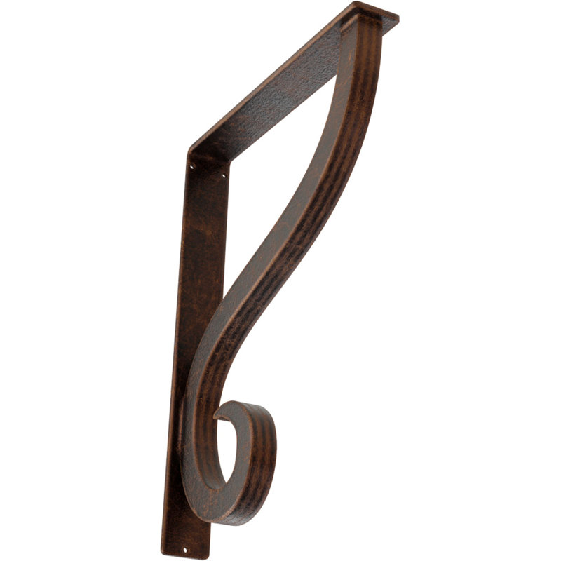 Support simple en fer forgé Ashford, Cuivre antique, H 15 po x l 2 po x P 12 po