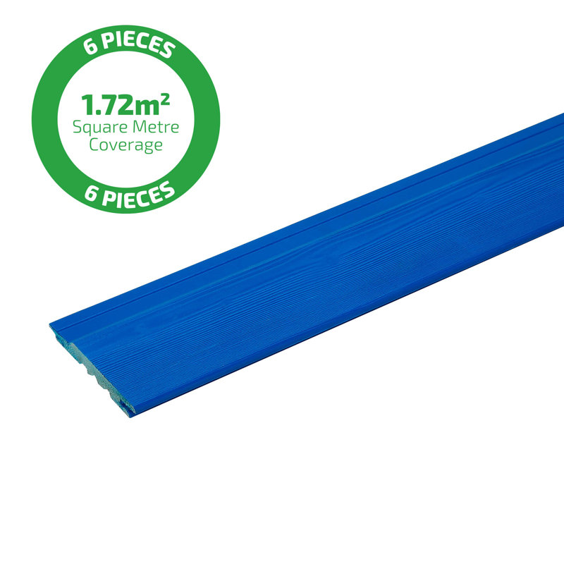 Viking Painted Cladding TG Shiplap Signal Blue (L) 2.4M (W) 146Mm (T) 19Mm Pack Of 6 Pieces (1 Bundle)