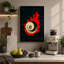 Eight Ball Aflame Modern 1 Piece Wrapped Canvas Wall Art-136793240-136793245