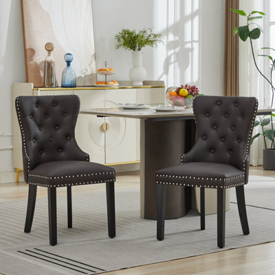 PU Leather Dining Chairs with Pull Ring