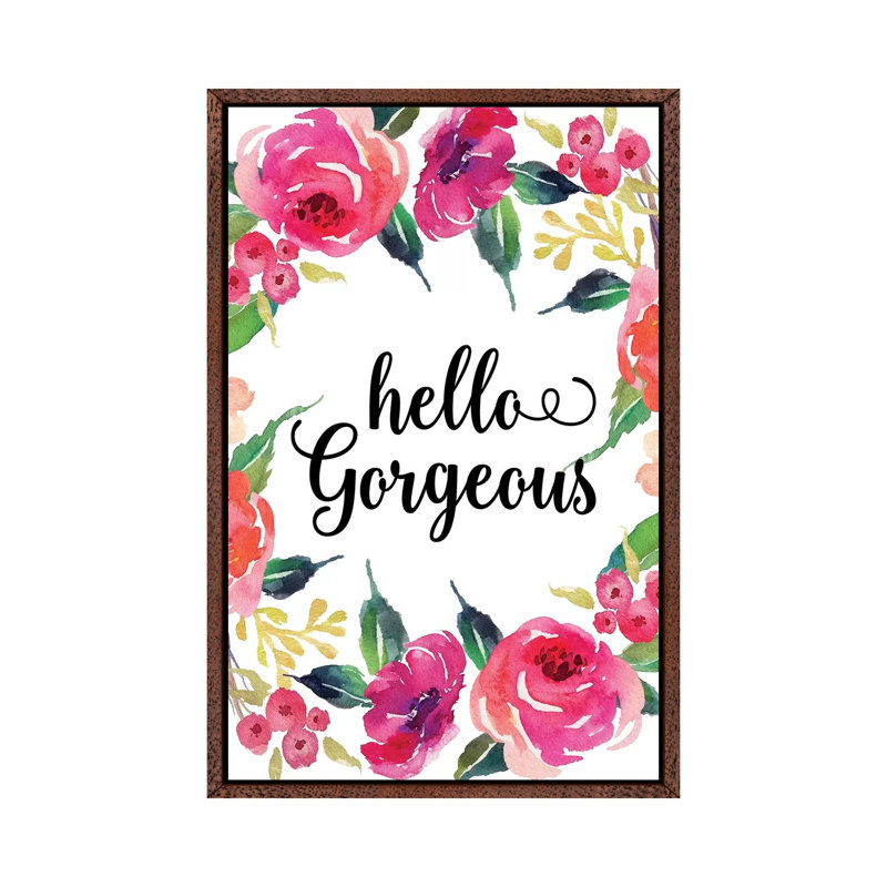 Hello Gorgeous - Painting on Canvas, 101.6cm H x 66.04cm W x 3.81cm D, Classic Brown Wood Framed