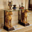 Royal Egyptian Cheetahs Sculptural Glass Topped Console Table