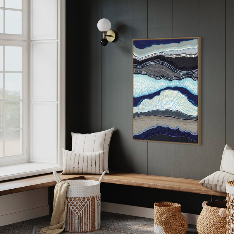 Sapphire Sensation by B.Twomey - Print, Taupe Floater Framed Canvas, 80cm H x 108cm W x 5cm D