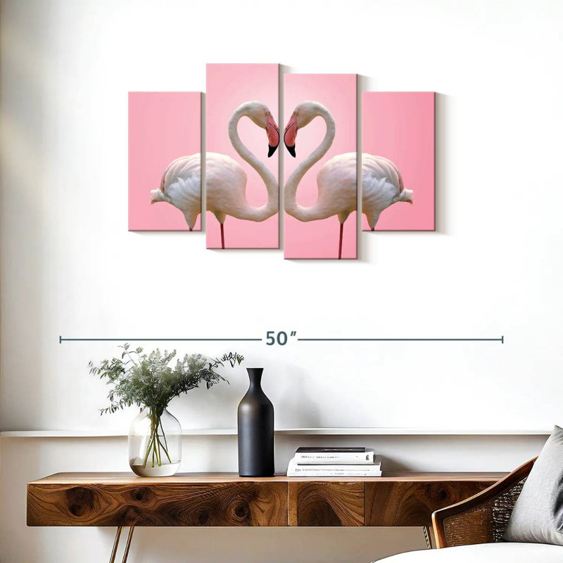Flamingo Affection, H 22 po x l 36 po