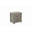 Table de chevet 2 tiroirs en bois avec finition grise
