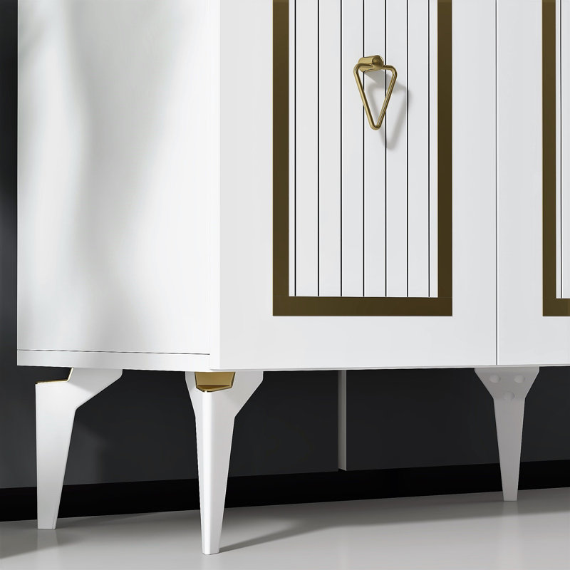 Olivia Accent Chest, White/Gold