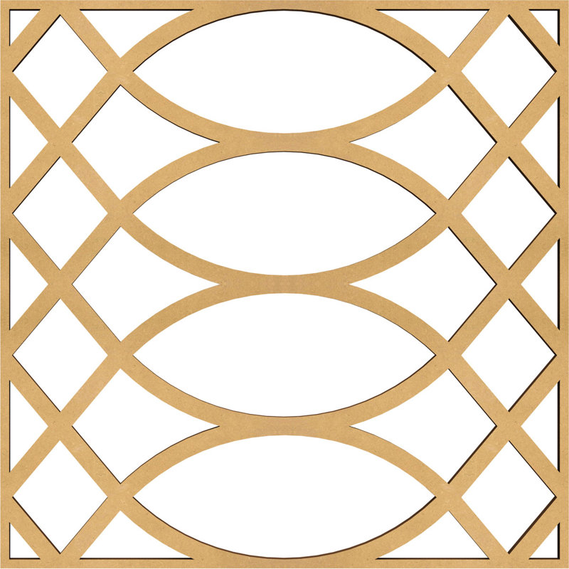 Panneaux muraux décoratifs en bois Montrose, H 11 3/8 po x l 11 3/8 po x P 3/8 po, Bois naturel