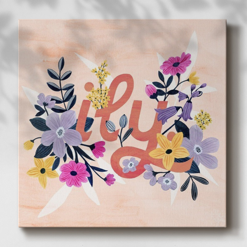 «Bloomin 'Love II» sur toile, H 40 po x l 40 po x P 1,5 po