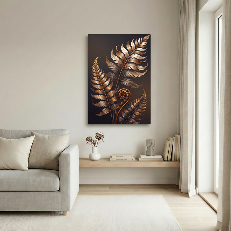 Art sur toile, bronze et or, H 24 po x l 16 po
