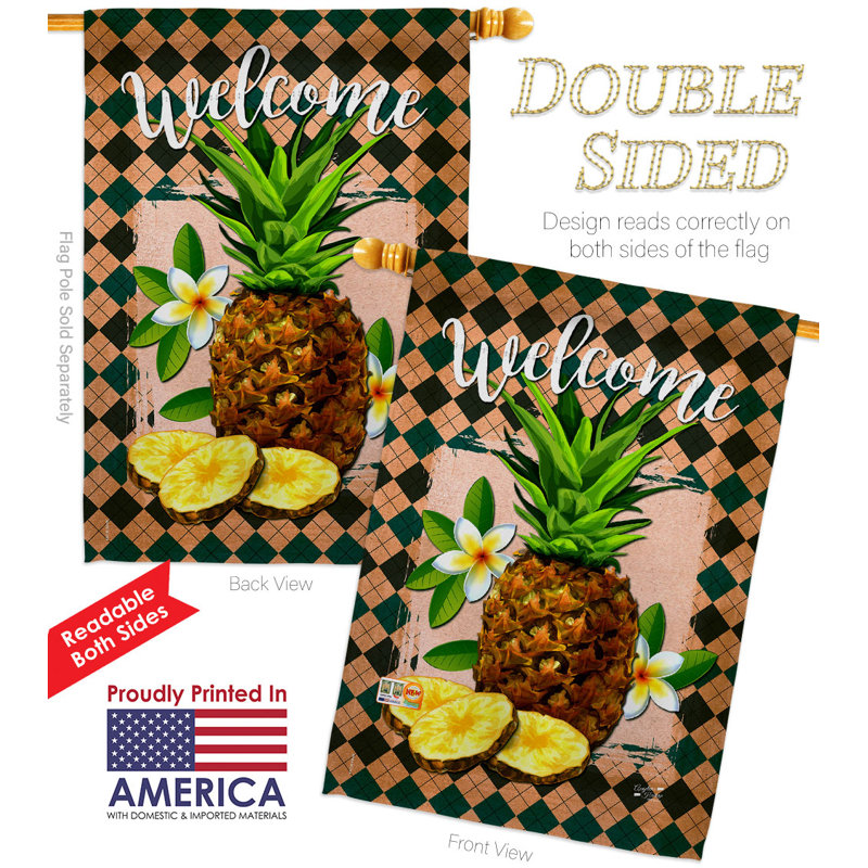 Drapeau de maison en polyester à 2 côtés 40 x 28 po