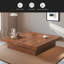 Square Marble Veneer Coffee Table Sliding Top With Storage-618701113