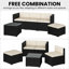 Rattan Patio Furniture Set All Weather Garden Lounge Set with Cushions-624943516
