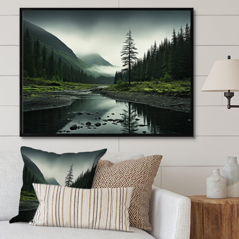 «Alaska Wilderness Solitude», reproduction sur toile, H 30 po x l 40 po x P 1,5 po, Cadre flottant noir