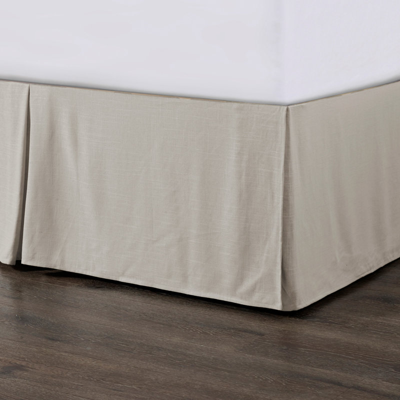 Light Tan Queen Linen Blend Tailored Bed Skirt