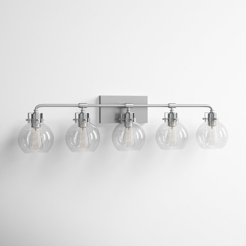 Byrne 5 Light Seeded Dimmable Vanity Light, Satin Nickel