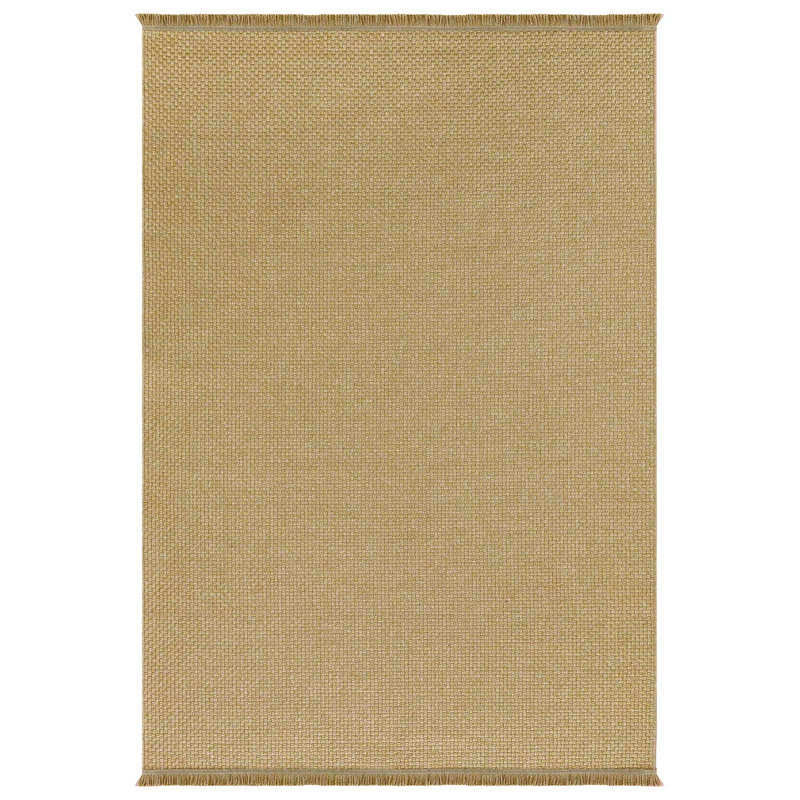 Tapis doré en osier rustique lavable à la machine antidérapant, Rectangle 4 pi 4 po x 14 pi 10 po