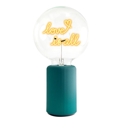 Ampoule AMOUR EST TOUT ambre avec lampe de table portative Pop Nomad