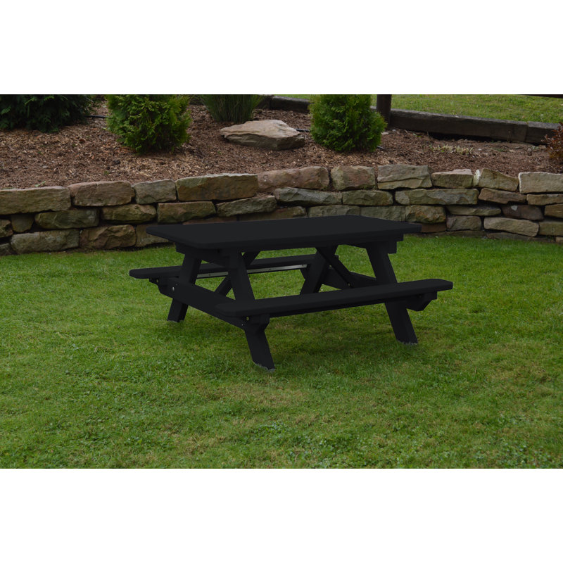 Axemann Patio Dining Set with Rectangular Table, Black