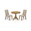 L'ensemble de table de cuisine 3 pièces comprend une table de salle à manger ronde avec piédestal et 2 chaises rembourrées en tissu de lin argile, naturel-1480493597-1480473316-1480473319