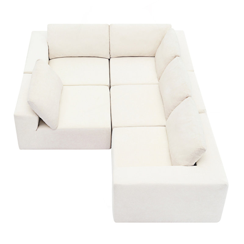 Canapé-lit modulaire moderne en L, Beige