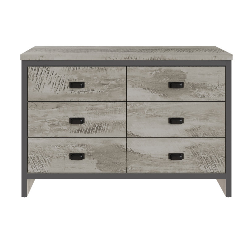 Almudena 112.5cm W 6 - Drawer Chest of Drawers, Grey