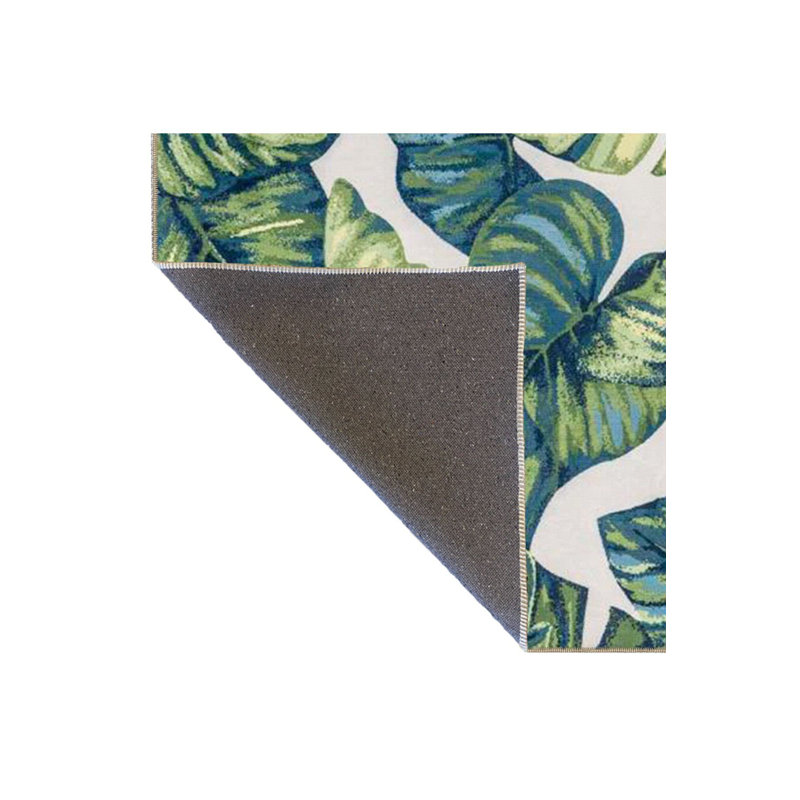 Tapis tissé à motif de feuilles lavables, Sous-tapis carré 3 pi 3 po inclus