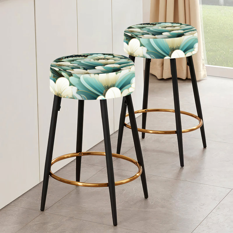 Damask Green Art Decor Pattern - Damask Bar Stools Set Of 2
